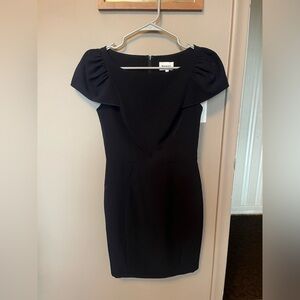 Milly Navy Blue Puff Sleeve Mini Dress